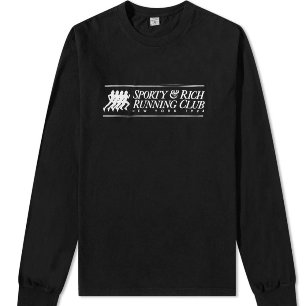 Sporty & Rich Black Long Sleeve Tee